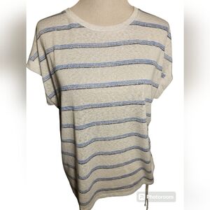 Bobeau blue and white stripped shirt with tie detail on the side size XL.